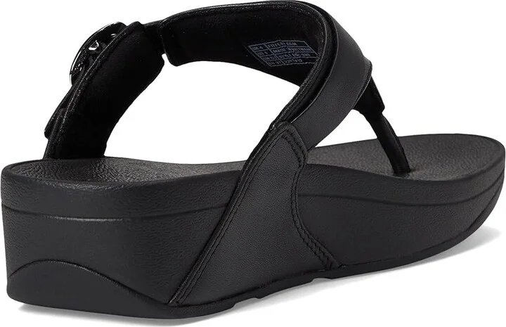 FitFlop Lulu Adjustable Leather Toe Post Sandals Women's Shoes All Black : 5 M (B) - Image 4