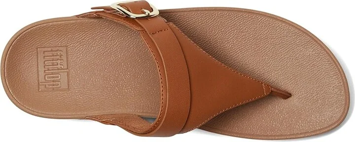 FitFlop Lulu Adjustable Leather Toe Post Sandals Women's Shoes Light Tan : 6 M (B) - Image 2
