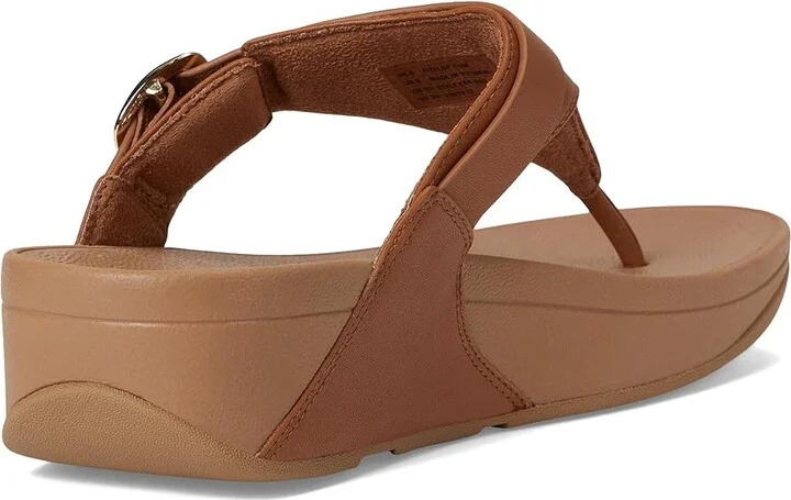 FitFlop Lulu Adjustable Leather Toe Post Sandals Women's Shoes Light Tan : 6 M (B) - Image 4
