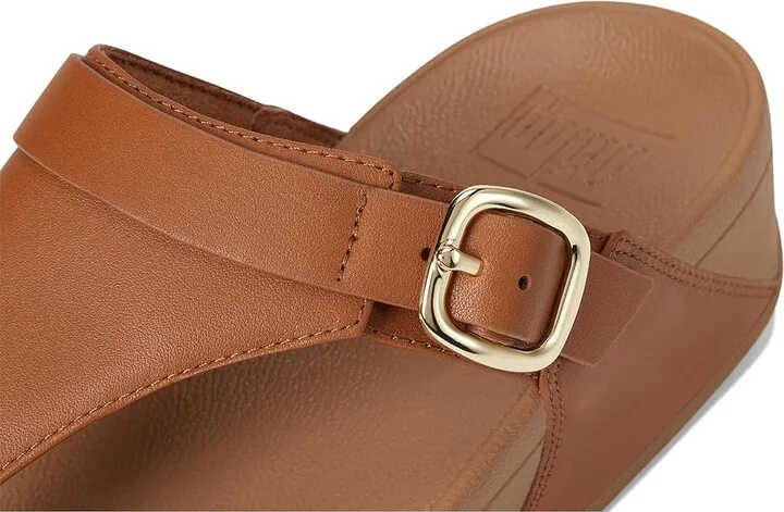 FitFlop Lulu Adjustable Leather Toe Post Sandals Women's Shoes Light Tan : 6 M (B) - Image 7