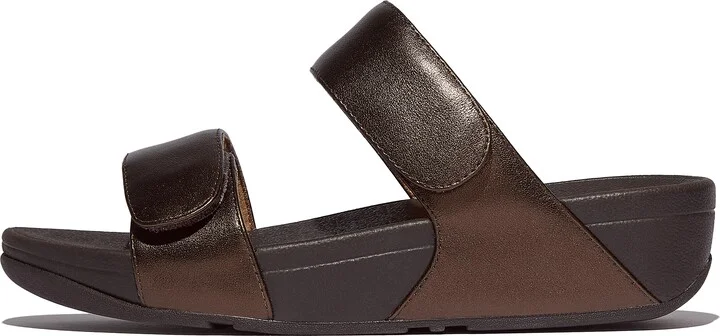 FitFlop LULU Adjustable Metallic-Leather Slides