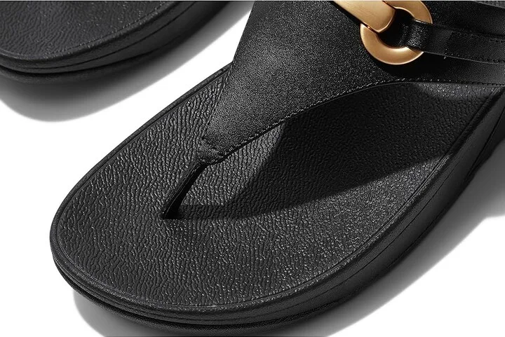FitFlop Lulu Chunky-Snaffle Leather Toe-Post Sandals Women's Sandals Black : 9 M (B), Leather/Rubber - Image 4