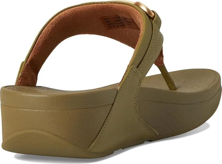 FitFlop Lulu Chunky-Snaffle Leather Toe-Post Sandals Women's Sandals Camo-green : 9 M (B), Leather/Rubber - Image 4