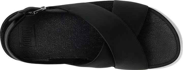 FitFlop Lulu Cross-Back Strap Sandals - Leather Women's Sandals Black : 5 M (B) - Image 3