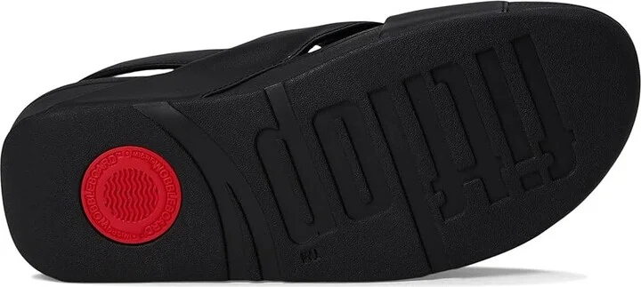 FitFlop Lulu Cross-Back Strap Sandals - Leather Women's Sandals Black : 5 M (B) - Image 4