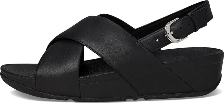 FitFlop Lulu Cross-Back Strap Sandals - Leather Women's Sandals Black : 5 M (B) - Image 7
