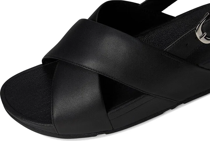 FitFlop Lulu Cross-Back Strap Sandals - Leather Women's Sandals Black : 5 M (B) - Image 8