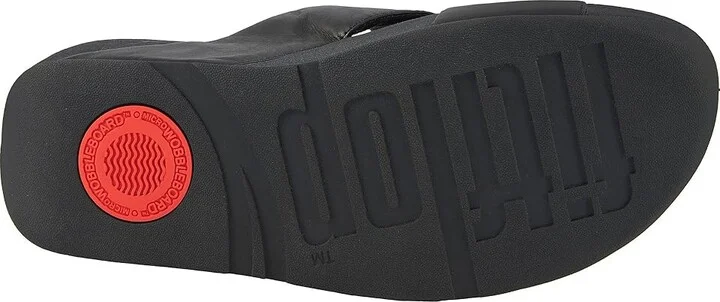FitFlop Lulu Cross Slide Leather Sandals Women's Sandals Black : 5 M (B) - Image 4