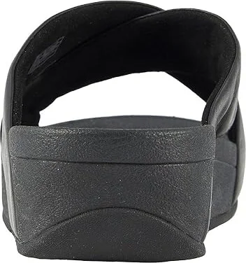 FitFlop Lulu Cross Slide Leather Sandals Women's Sandals Black : 5 M (B) - Image 5