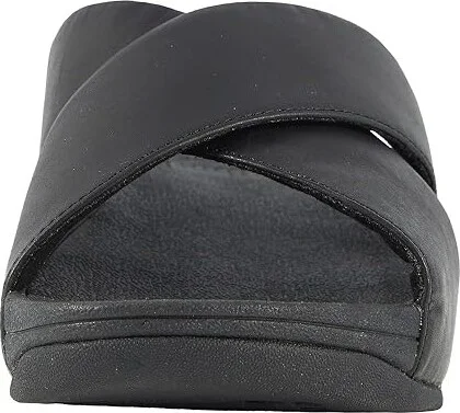 FitFlop Lulu Cross Slide Leather Sandals Women's Sandals Black : 5 M (B) - Image 6