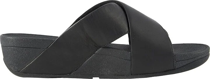 FitFlop Lulu Cross Slide Leather Sandals Women's Sandals Black : 5 M (B) - Image 8