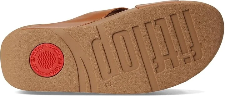 FitFlop Lulu Cross Slide Sandals - Leather Women's Wedge Shoes Light Tan : 9 M (B) - Image 3