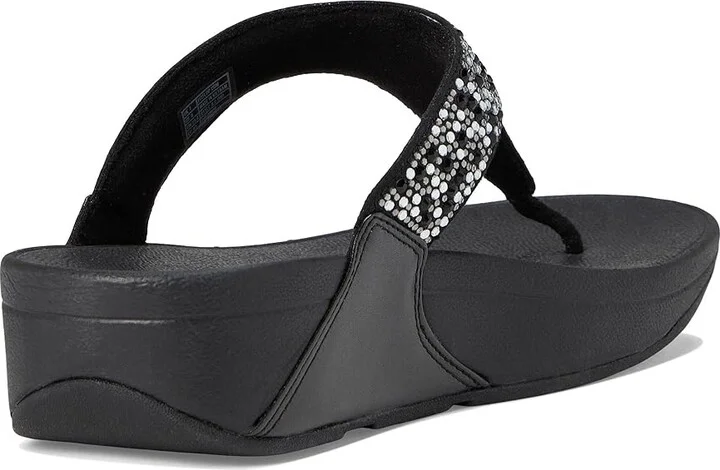 FitFlop Lulu Crystal-Mix Toe-Post Sandals Women's Sandals All Black : 6 M (B), Microfiber - Image 4