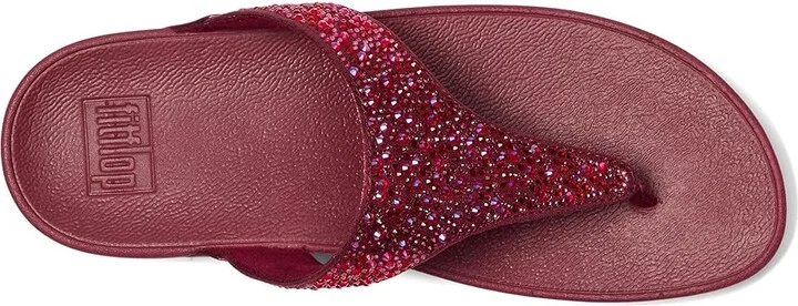 FitFlop Lulu Crystal-Mix Toe-Post Sandals Women's Sandals Luxe Plum : 9 M (B), Microfiber - Image 2