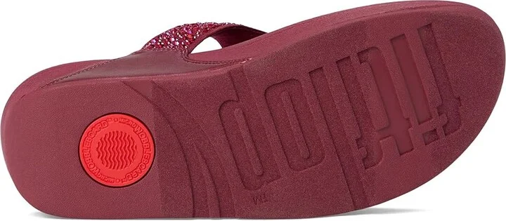 FitFlop Lulu Crystal-Mix Toe-Post Sandals Women's Sandals Luxe Plum : 9 M (B), Microfiber - Image 3