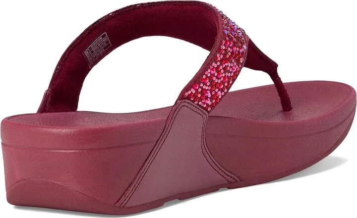 FitFlop Lulu Crystal-Mix Toe-Post Sandals Women's Sandals Luxe Plum : 9 M (B), Microfiber - Image 4