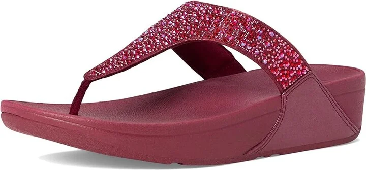 FitFlop Lulu Crystal-Mix Toe-Post Sandals Women's Sandals Luxe Plum : 9 M (B), Microfiber - Image 5