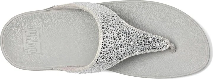 FitFlop Lulu Crystal-Mix Toe-Post Sandals Women's Sandals Silver : 9 M (B), Microfiber - Image 2