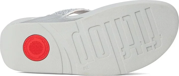 FitFlop Lulu Crystal-Mix Toe-Post Sandals Women's Sandals Silver : 9 M (B), Microfiber - Image 3