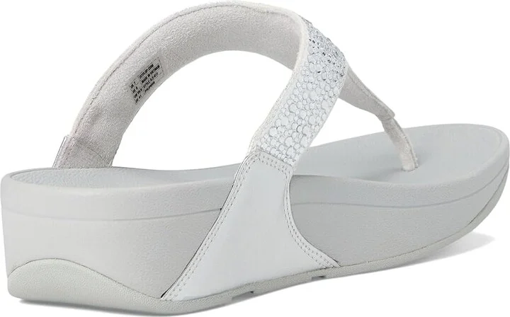 FitFlop Lulu Crystal-Mix Toe-Post Sandals Women's Sandals Silver : 9 M (B), Microfiber - Image 4