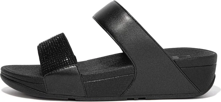 FitFlop LULU Crystal Slides Microfibre/Faux Leather (PU)