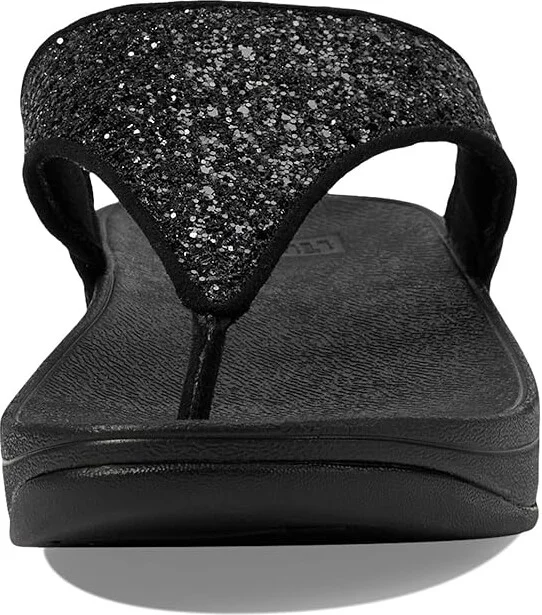 FitFlop Lulu Glitter Toe-Thongs Women's Shoes Black Glitter : 5 M (B), Textile - Image 2