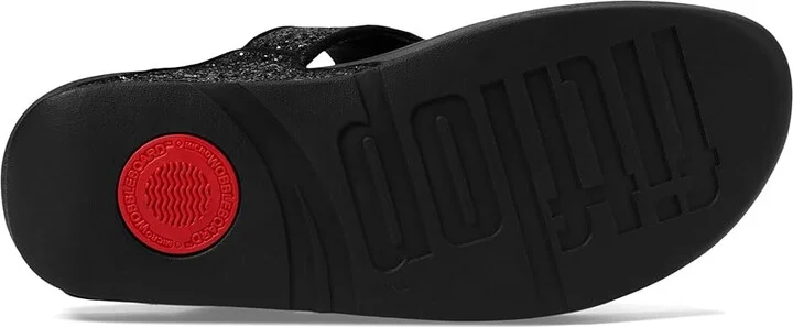 FitFlop Lulu Glitter Toe-Thongs Women's Shoes Black Glitter : 5 M (B), Textile - Image 3