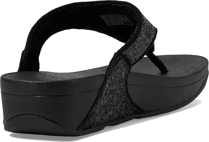 FitFlop Lulu Glitter Toe-Thongs Women's Shoes Black Glitter : 5 M (B), Textile - Image 4