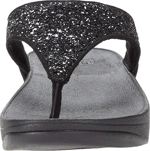 FitFlop Lulu Glitter Toe-Thongs Women's Shoes Black Glitter : 5 M (B), Textile - Image 5