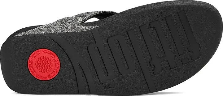 FitFlop Lulu Glitterball Toe-Post Sandals Women's Sandals Silver : 6 M (B), Leather - Image 3