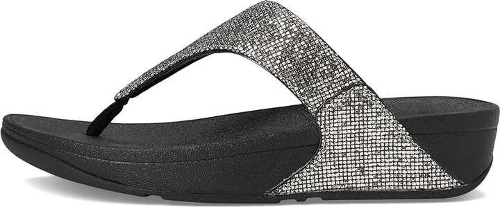 FitFlop Lulu Glitterball Toe-Post Sandals Women's Sandals Silver : 6 M (B), Leather - Image 6