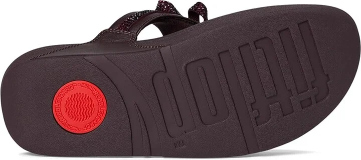 FitFlop Lulu Glitz-bow Leather Toe-post Sandals Women's Wedge Shoes Plumberry : 7 M (B) - Image 3