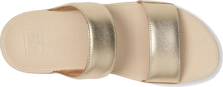 FitFlop Lulu Leather Slides Women's Wedge Shoes Platino : 11 M (B) - Image 2