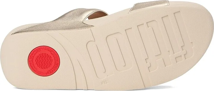 FitFlop Lulu Leather Slides Women's Wedge Shoes Platino : 11 M (B) - Image 3