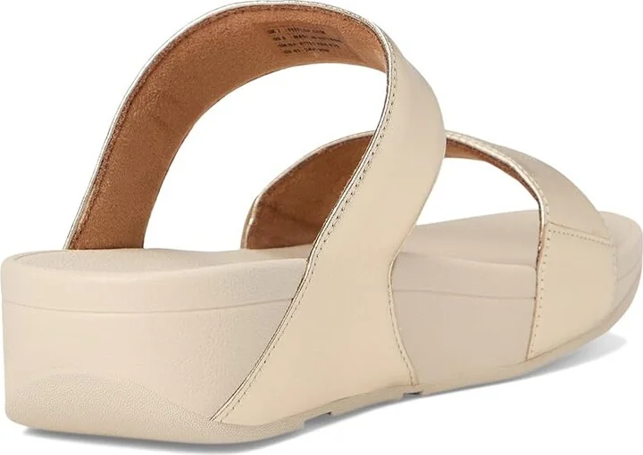 FitFlop Lulu Leather Slides Women's Wedge Shoes Platino : 11 M (B) - Image 4