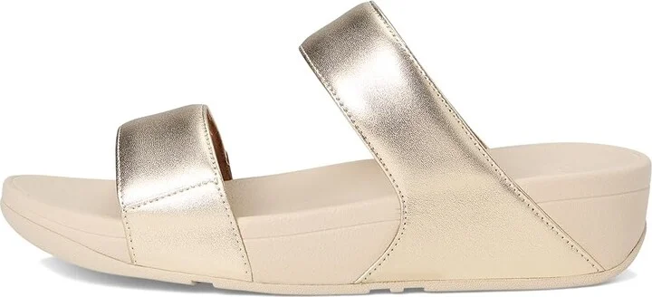FitFlop Lulu Leather Slides Women's Wedge Shoes Platino : 11 M (B) - Image 6