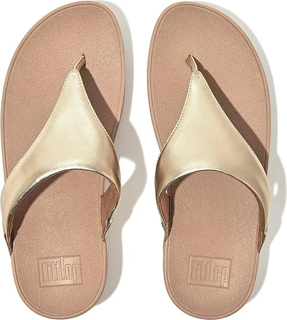 FitFlop Lulu Leather Toe Post Women's Shoes Platino : 11 M (B) - Image 2