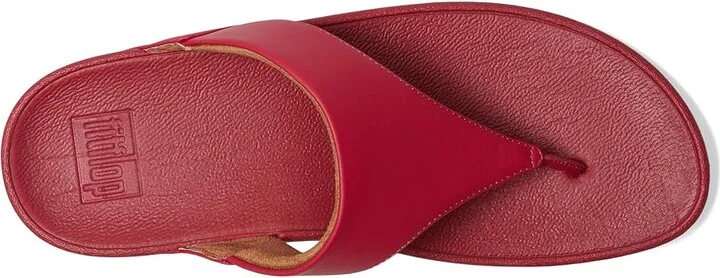 FitFlop Lulu Leather Toe Post Women's Wedge Shoes Redberry : 7 M (B), Leather/Rubber - Image 2