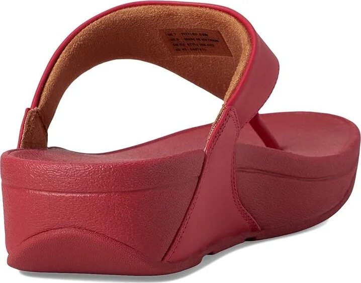 FitFlop Lulu Leather Toe Post Women's Wedge Shoes Redberry : 7 M (B), Leather/Rubber - Image 4