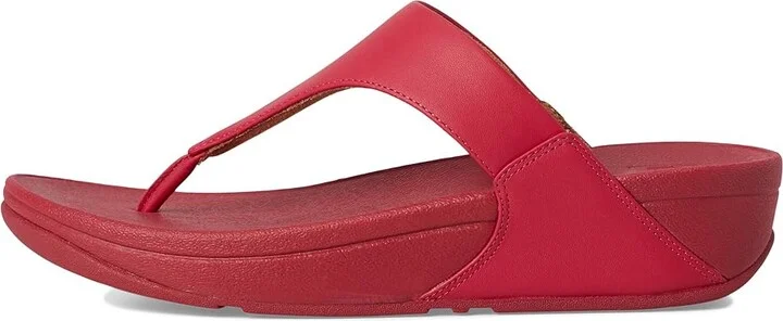 FitFlop Lulu Leather Toe Post Women's Wedge Shoes Redberry : 7 M (B), Leather/Rubber - Image 6