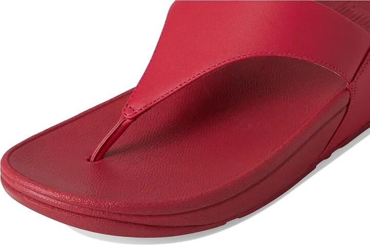 FitFlop Lulu Leather Toe Post Women's Wedge Shoes Redberry : 7 M (B), Leather/Rubber - Image 7