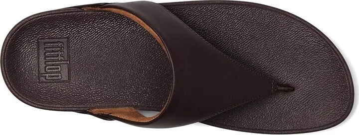 FitFlop Lulu Leather Toepost Women's Wedge Shoes Plumberry : 9 M (B) - Image 2