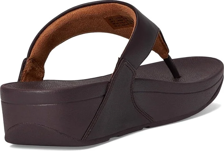 FitFlop Lulu Leather Toepost Women's Wedge Shoes Plumberry : 9 M (B) - Image 4