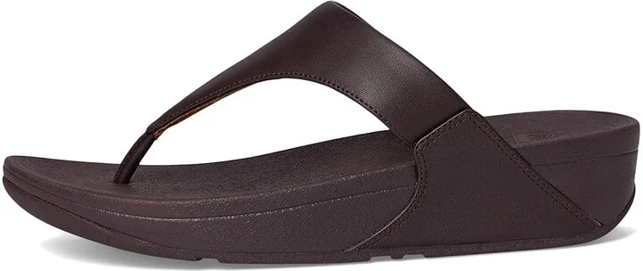 FitFlop Lulu Leather Toepost Women's Wedge Shoes Plumberry : 9 M (B) - Image 6