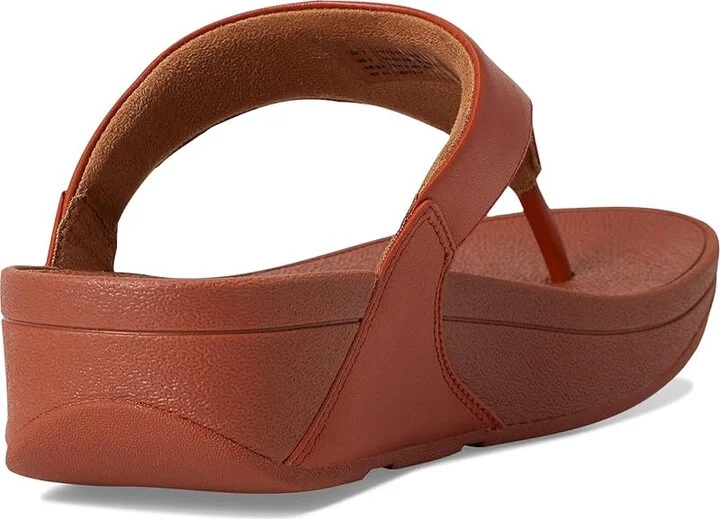 FitFlop Lulu Leather Toepost Women's Wedge Shoes Terracotta : 10 M (B) - Image 4