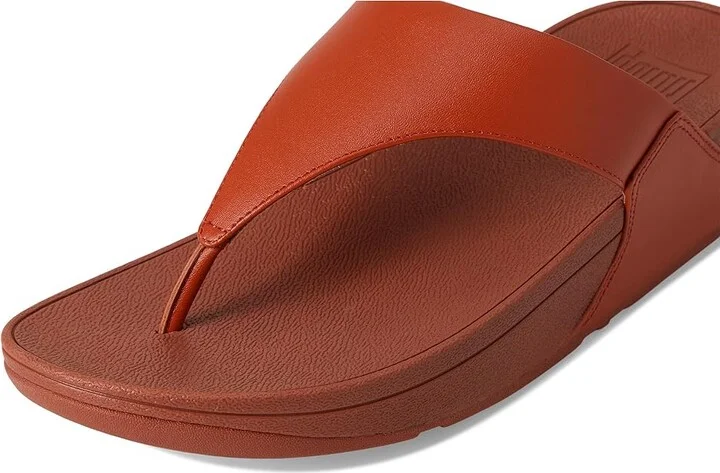FitFlop Lulu Leather Toepost Women's Wedge Shoes Terracotta : 10 M (B) - Image 7