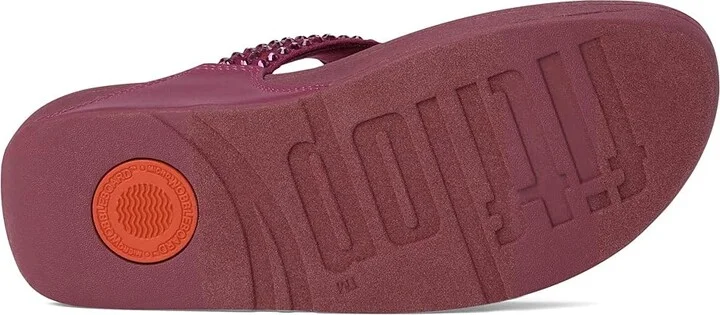 FitFlop Lulu Maxi-Crystal Toe-Post Sandals Women's Wedge Shoes Ruby : 5 M (B), Synthetic - Image 3