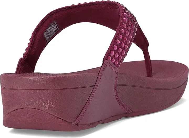 FitFlop Lulu Maxi-Crystal Toe-Post Sandals Women's Wedge Shoes Ruby : 5 M (B), Synthetic - Image 4