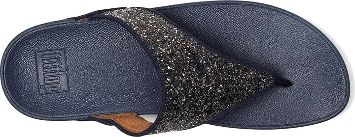 FitFlop Lulu Multi-Tonal Glitter Toe-Post Sandals Women's Sandals Midnight Navy Mix : 7 M (B), Microfiber - Image 2