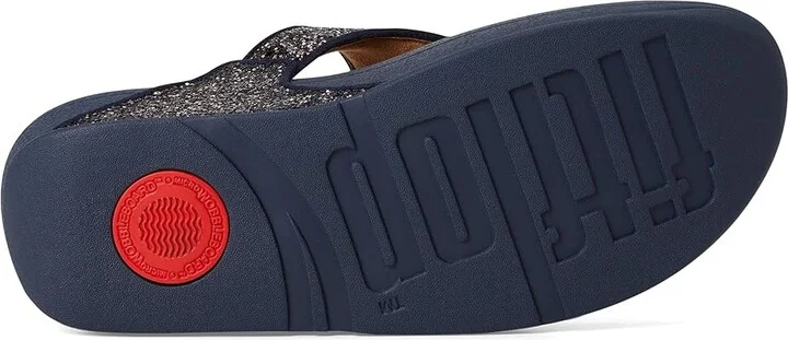 FitFlop Lulu Multi-Tonal Glitter Toe-Post Sandals Women's Sandals Midnight Navy Mix : 7 M (B), Microfiber - Image 3